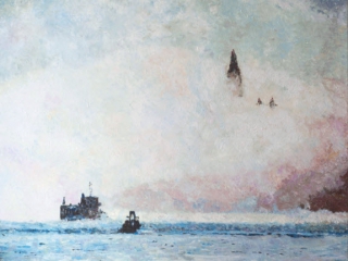 Fog over the bay, A. Lefbard, 80x65 сm, 2013, oil on canvas