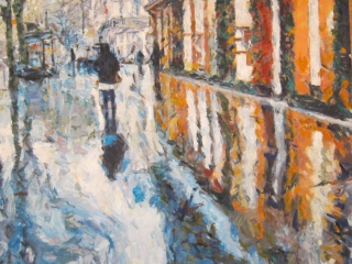 Rain. Reflection. A. Lefbard, 2015, 85x85 сm, oil on canvas