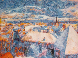 Winter Tallinn, A. Lefbard, 80x60 сm, 2015, oil on canvas